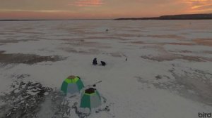 Зимняя рыбалка на Шершневском водохранилище. Аэросъемка Челябинск