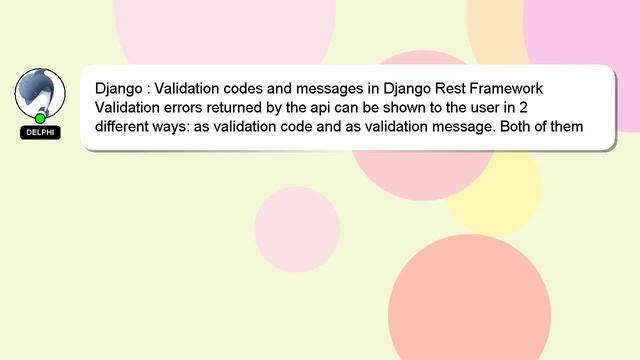 Django : Validation codes and messages in Django Rest Framework смотреть онлайн