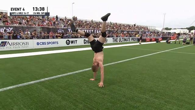 GHD Sit-ups, Sandbag Squats & Handstand Walks — Teens 16-17 Event 4, 2021 NOBULL CrossFit Games смотреть онлайн