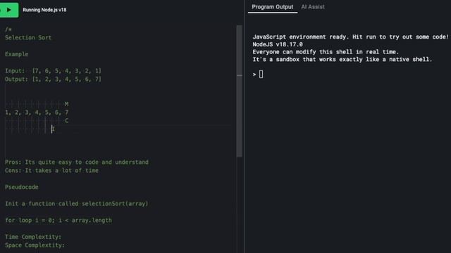 Selection Sort - JavaScript Explanation смотреть онлайн
