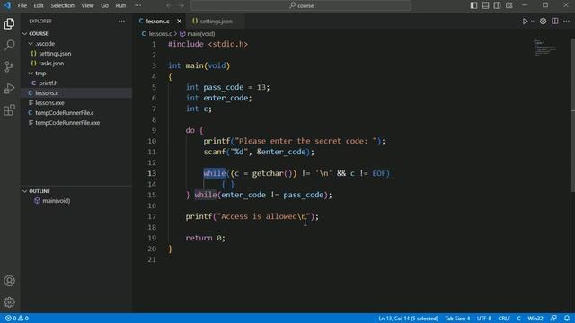 #24. Цикл do-while с постусловием. Вложенные циклы | Язык C для начинающих смотреть онлайн