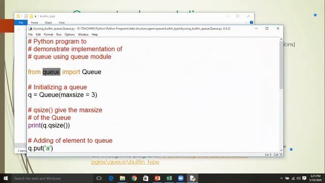 Queue & it's implementation in python смотреть онлайн