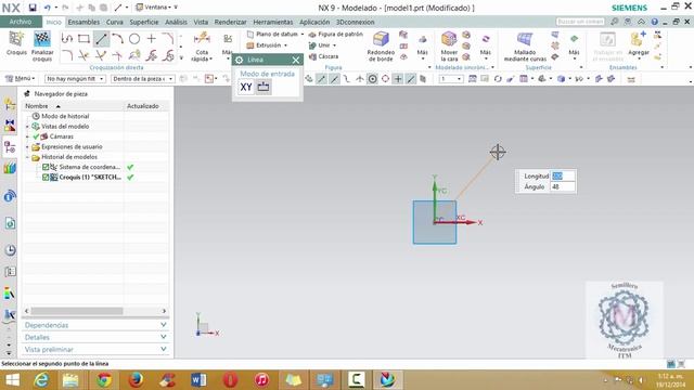 Semillero Mecatrónica ITMSiemens NX 9 - Tutorial # 8 - Sketch - Línea смотреть онлайн