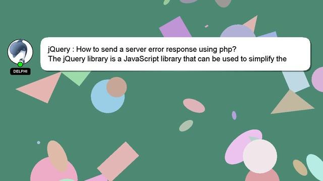 jQuery : How to send a server error response using php? смотреть онлайн