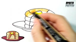 Как нарисовать БЛИНЫ НА МАСЛЕНИЦУ, Просто рисуем