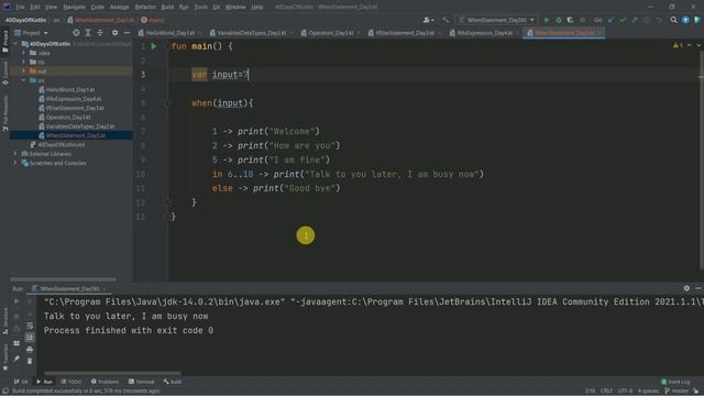 Day5- When statement in Kotlin| When As Expression смотреть онлайн