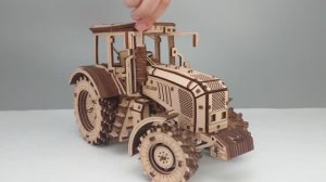 Механический Трактор Беларус-2022 в масштабе 1:20 от EWA - деревянный конструктор, сборная модель