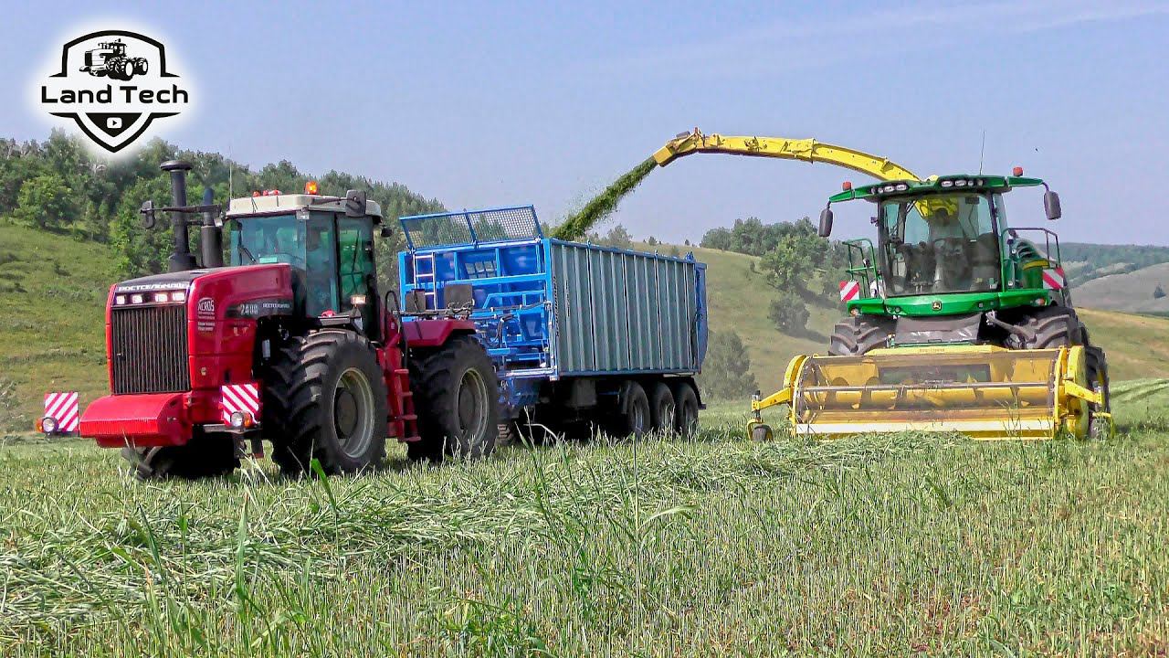 John Deere 8500i - комбайн с дизайном от PORSCHE! Тракторы РСМ 2400 с прицепами ПСП-20 Гигант! смотреть онлайн
