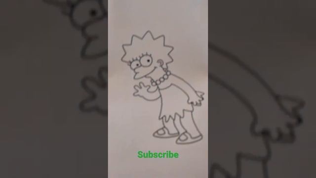 Drawing Lisa from Simpsons| Нарисовал Лиза из Симпсонов смотреть онлайн