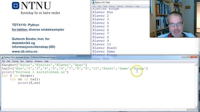 Python, for-løkker, diverse småeksempler смотреть онлайн