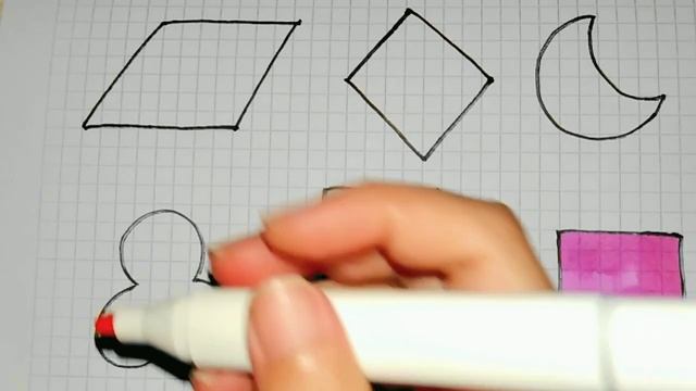 Learn New Shapes drawing, Colors for Kids parallelogram, rhombus, crescent, trefoil, rectangle смотреть онлайн