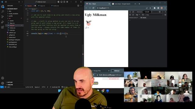 Lecture on React Rendering a List with Map Method at Hackmyhead Coding Bootcamp смотреть онлайн