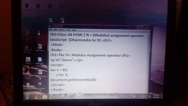 Class 44 Html %= Modulus assignment operator Java script смотреть онлайн
