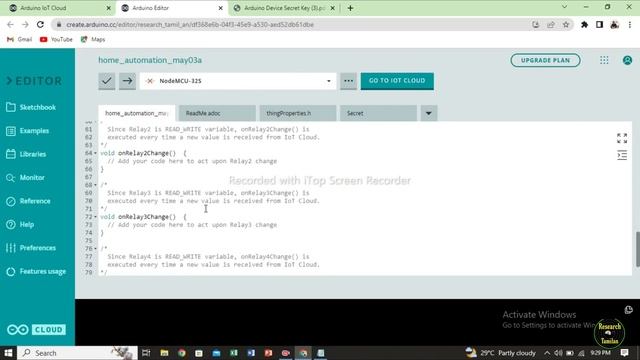 Home Automation using nodemcu esp32 in Arduino IOT cloud | iot projects using esp32 смотреть онлайн
