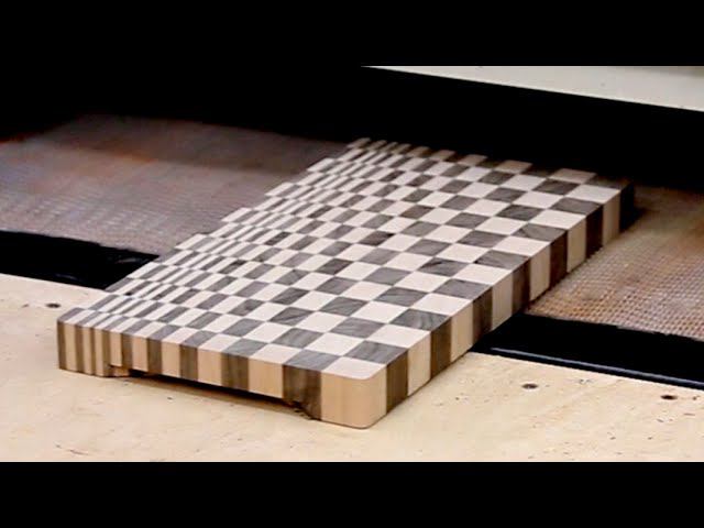 A small custom 3D end grain cutting board #8 смотреть онлайн
