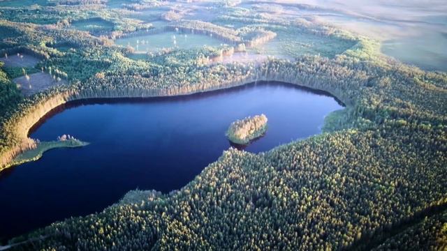 Заборовское озеро с высоты. смотреть онлайн