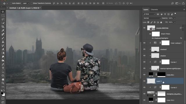 Photoshop: Romantic Couple Photo Manipulation Background смотреть онлайн