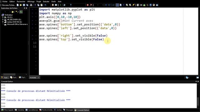 Python : définir, repositionner et graduer les axes d'un repère смотреть онлайн