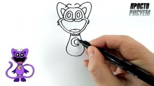 Рисуем Кот-Дремот из Poppy Playtime