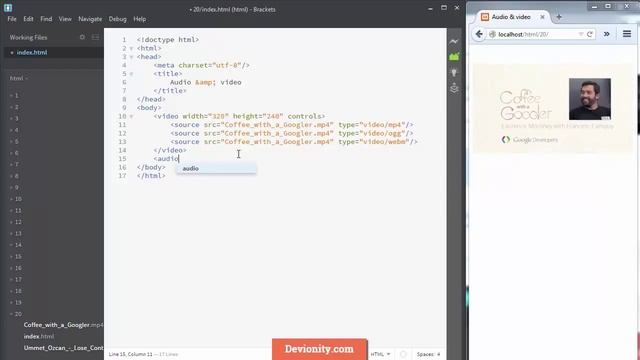 Основы HTML: 20 - Добавление аудио и видео контента в HTML документы смотреть онлайн
