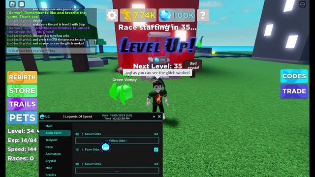 How To Glitch Pets In Legends Of Speed With Script.