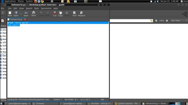 hello world in python on linux tutorial смотреть онлайн