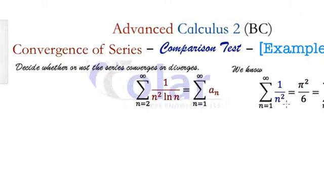 (Comparison Test) - Show 1/[(n^2)ln(n)] converges смотреть онлайн