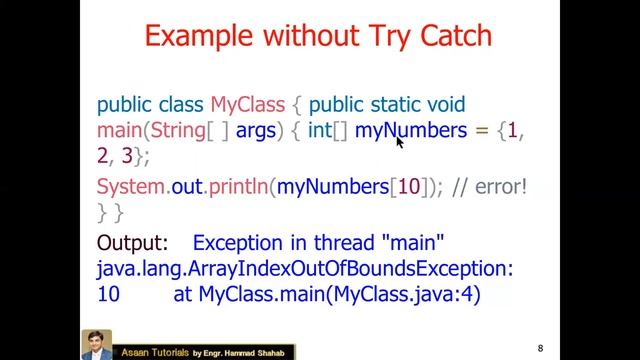 26 (Java) Exception Handling in Java with Try Catch Finally and throw Example Program #HammadShahab смотреть онлайн