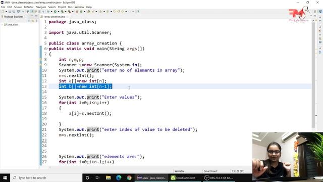 Delete an Element From Array (Concept + Java Code) | DSA using Java #4 смотреть онлайн