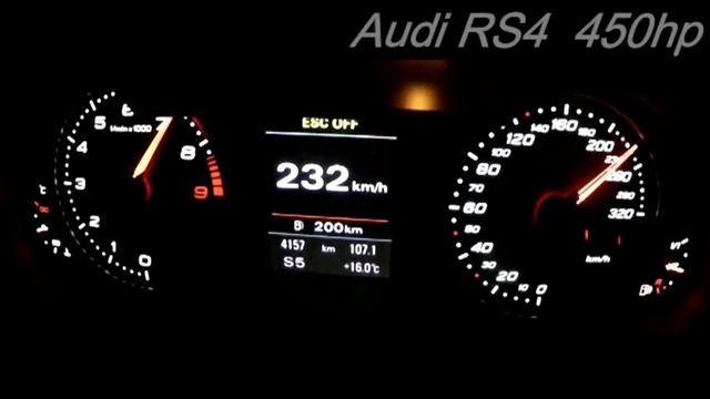Audi RS4 Acceleration 2014 450hp 0-290km/h смотреть онлайн