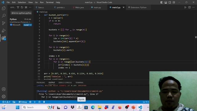 menjelaskan penggunaan bucket sort menggunakan bahasa python смотреть онлайн