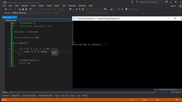 10 For takrorlash operatori (For loop) - C++da dasturlash darslari смотреть онлайн