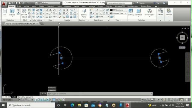 How to draw wrench in 2D mechanical tools using Autocad wrench spanner drawing смотреть онлайн
