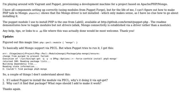 DevOps & SysAdmins: Installing Mongo driver for PHP using Puppet+Vagrant (2 Solutions!!) смотреть онлайн