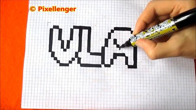 Как рисовать по клеточкам имя Влад А4 How to Draw name Vlad Pixel Art смотреть онлайн