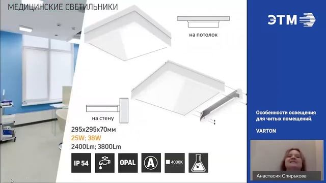 Вебинар VARTON Светильники для чистых (медицинских) помещений