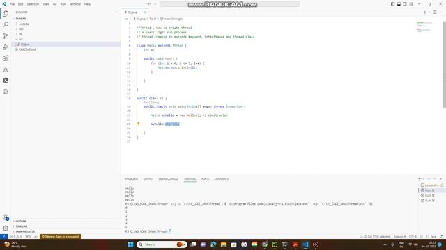 part 2 : how to create thread in java by extends keyword , thread class with inheritance смотреть онлайн