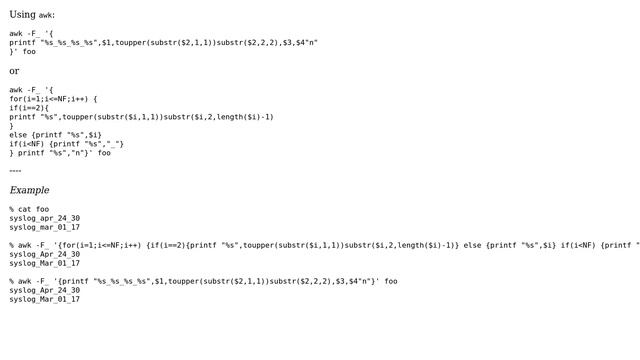 awk or sed to lowercase/uppercase only one character in string? (8 Solutions!!) смотреть онлайн