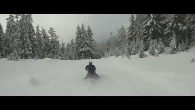 GoPro в Казахстане - снегоход в лесу!!! смотреть онлайн