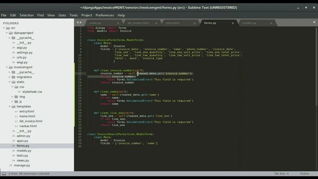 17 - HOW TO VALIDATE FORMS AND DATA IN DJANGO – INVOICE MANAGEMENT SYSTEM смотреть онлайн