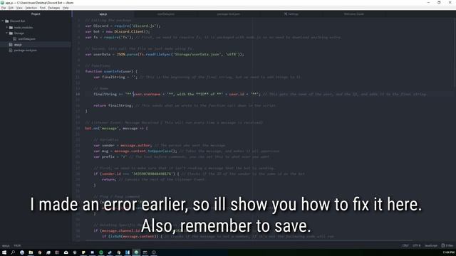 Discord Bot Tutorial 2.0 | Creating A User Info Command Part 1/2 [11] смотреть онлайн