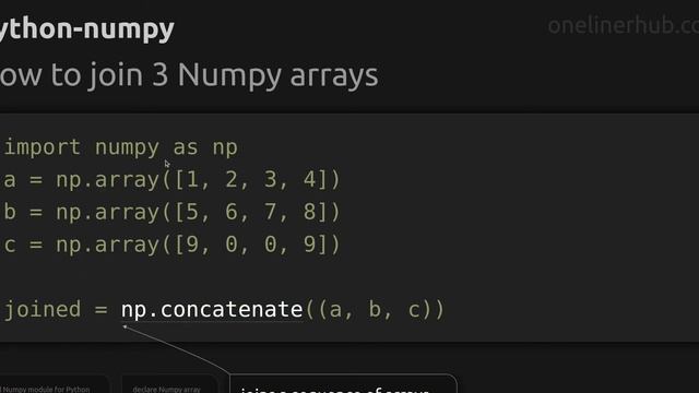 How to join 3 Numpy arrays смотреть онлайн
