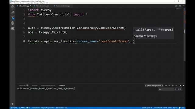 Python lernen, #6 Twitter Tweeds von Donald Trump analysieren смотреть онлайн