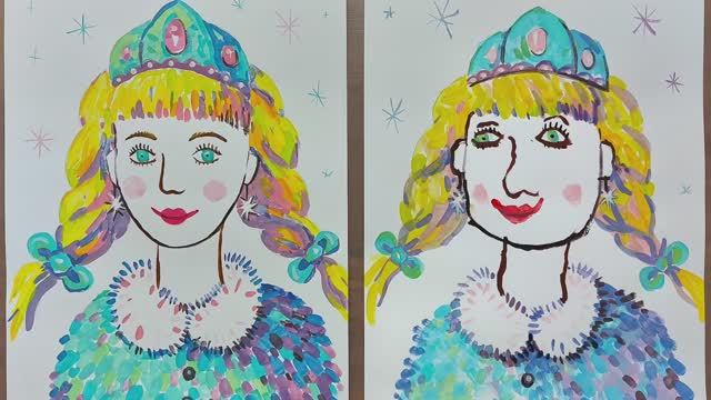 Как нарисовать СНЕГУРОЧКУ, ЗИМУ, НОВЫЙ ГОД смотреть онлайн