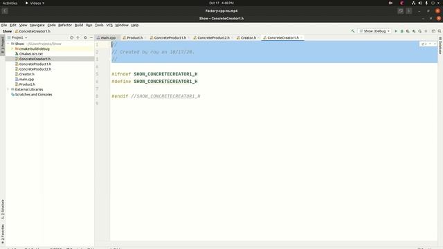 The Factory Method example using C++ смотреть онлайн