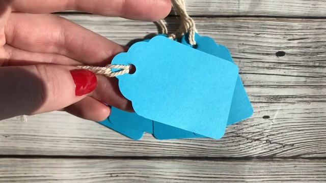 Фигурные навесные бирки с отверстием и веревочным креплением, цвет голубой, 70х44 мм смотреть онлайн