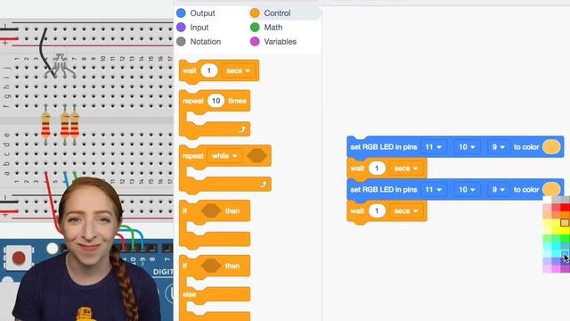 RGB LEDs With Arduino in Tinkercad смотреть онлайн