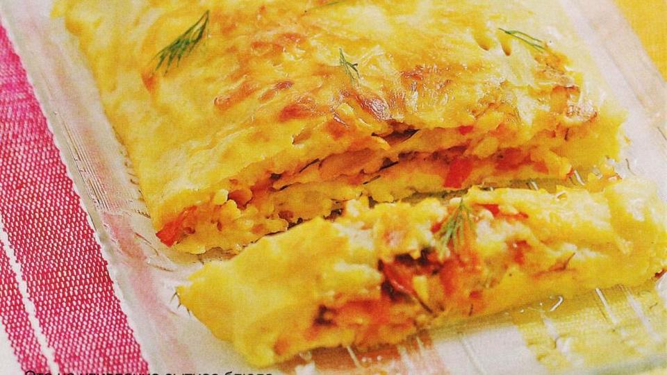 Картофельный рулет с овощной начинкой. И без мяса вкусно! смотреть онлайн