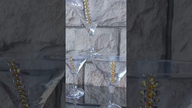 Бокалы мартини 6шт золотой