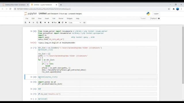 Resume/CV Parser of folder file into the CSV file, spaCy, nltk, pyresparser, resume_parser, direc, смотреть онлайн